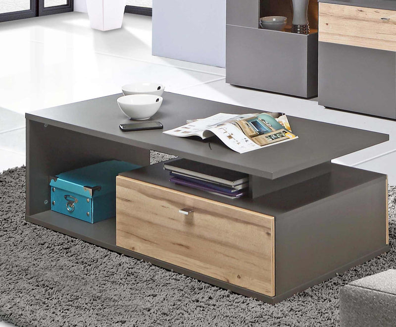 Couchtisch COMO 120 x 59 cm Optik Grau / Planked Eiche von Forte