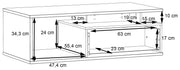 Couchtisch COMO 120 x 59 cm Optik Grau / Planked Eiche von Forte