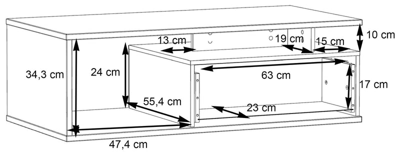 Couchtisch COMO 120 x 59 cm Optik Grau / Planked Eiche von Forte