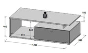 Couchtisch COMO 120 x 59 cm Optik Grau / Planked Eiche von Forte