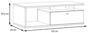 Couchtisch COMO 120 x 59 cm Optik Grau / Planked Eiche von Forte
