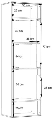Wohnzimmerschrank COMO Grau mit Planked Eiche von Forte mit LED