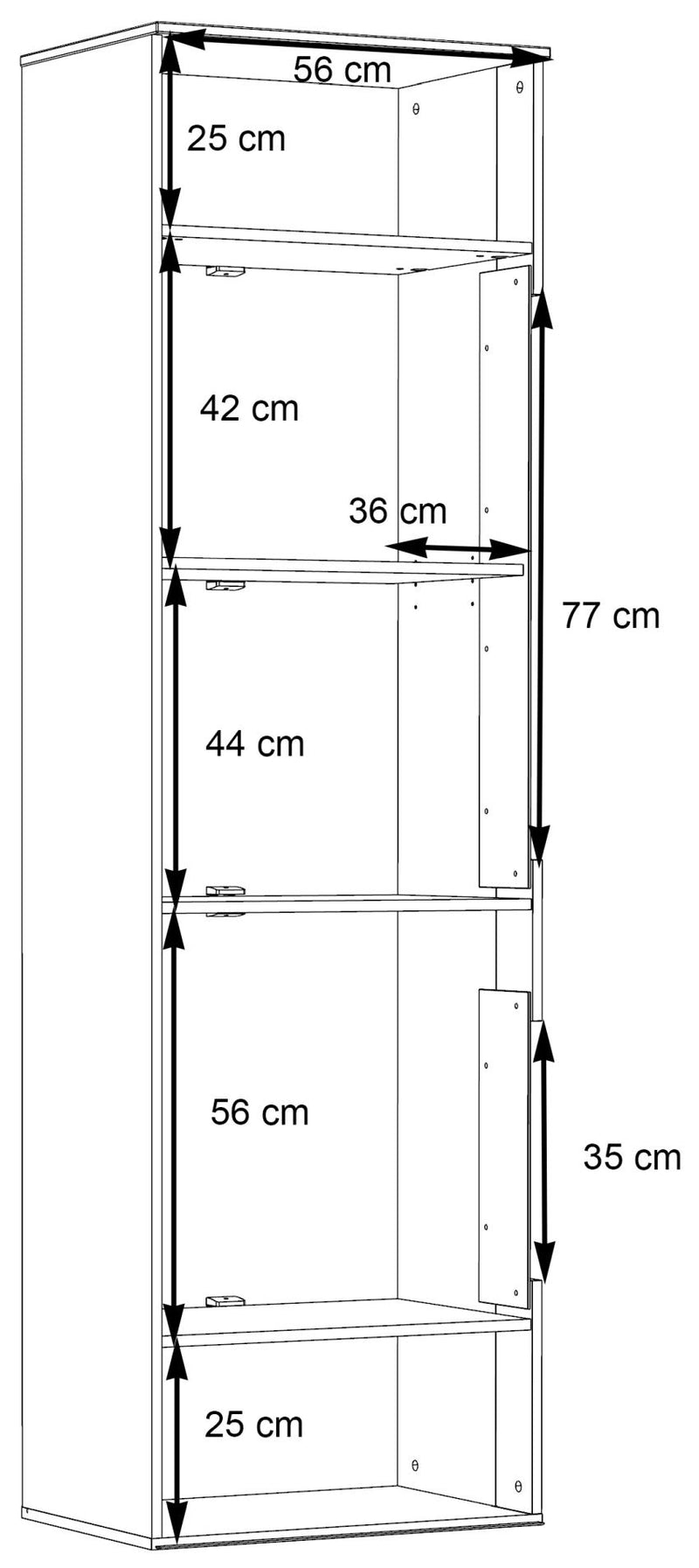 Wohnzimmerschrank COMO Grau mit Planked Eiche von Forte mit LED