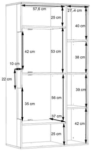 Wohnzimmerschrank COMO Grau mit Planked Eiche von Forte mit LED