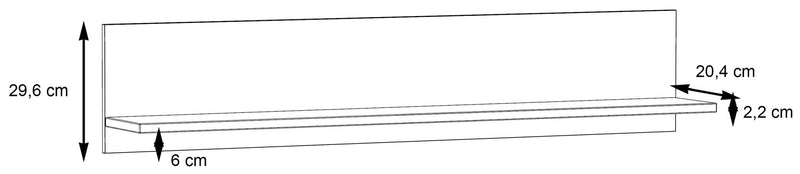 Wohnwand COMO rechts Optik Grau / Planked Eiche mit LED Beleuchtung