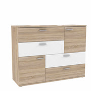 Kommode SKIVE 2-trg. 4 Schubladen Optik Sonoma Eiche / Weiß von Forte