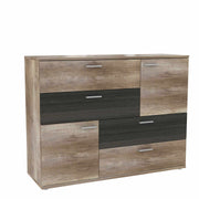Kommode SKIVE 2-trg. 4 Schubladen Optik Eiche Antik / Touchwood