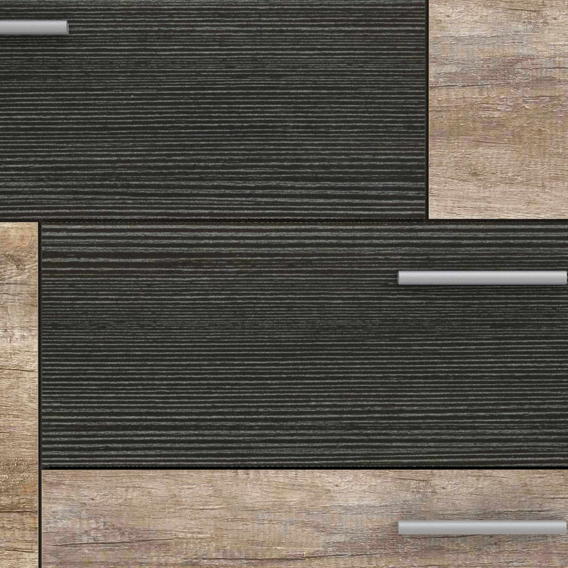 Kommode SKIVE 2-trg. 4 Schubladen Optik Eiche Antik / Touchwood