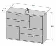 Kommode Sideboard SKIVE Optik Sandeiche / Weiß von Forte
