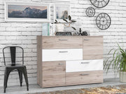 Kommode Sideboard SKIVE Optik Sandeiche / Weiß von Forte