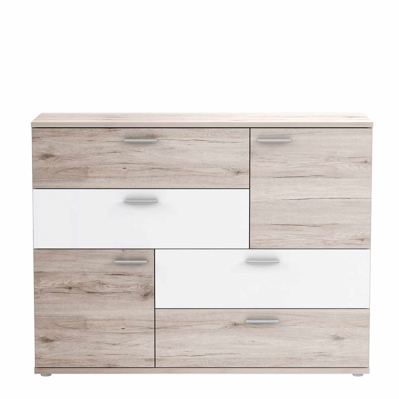 Kommode Sideboard SKIVE Optik Sandeiche / Weiß von Forte