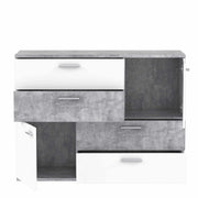 Kommode Sideboard SKIVE Optik Betonoptik lichtgrau / Weiß von Forte
