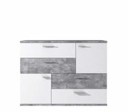 Kommode Sideboard SKIVE Optik Betonoptik lichtgrau / Weiß von Forte