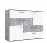 Kommode Sideboard SKIVE Optik Betonoptik lichtgrau / Weiß von Forte