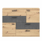 Kommode Sideboard SKIVE Optik Artisan Eiche / Betonoptik dunkelgrau