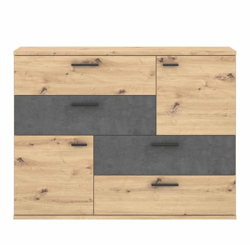 Kommode Sideboard SKIVE Optik Artisan Eiche / Betonoptik dunkelgrau