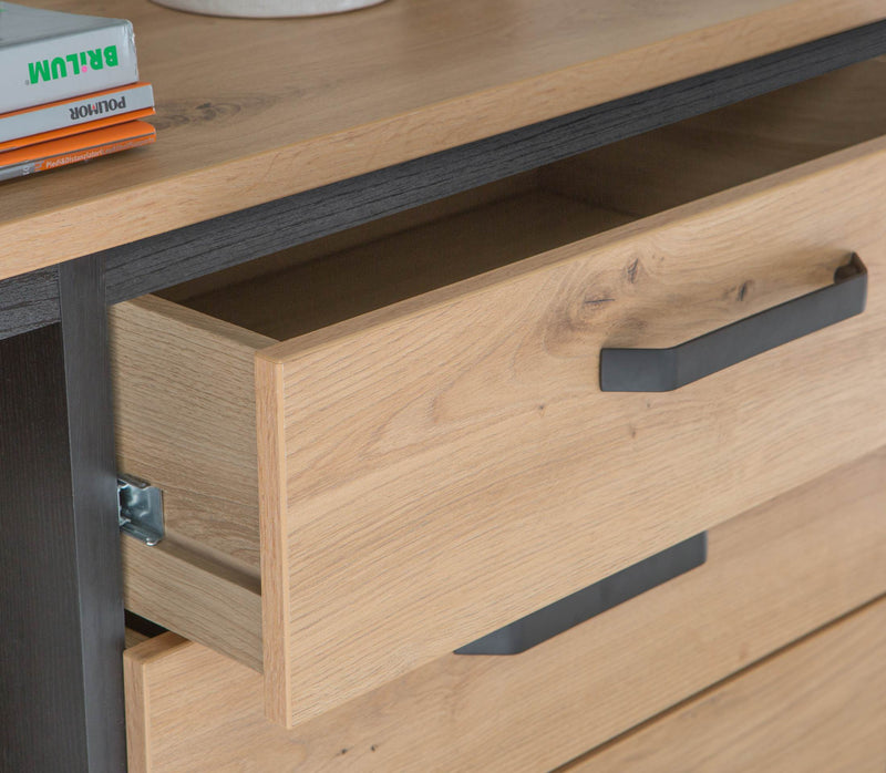 Kommode Sideboard TRONDHEIM K233 Artisan Eiche / Schwarzeiche Optik