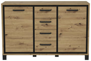 Kommode Sideboard TRONDHEIM K233 Artisan Eiche / Schwarzeiche Optik