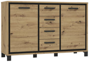 Kommode Sideboard TRONDHEIM K233 Artisan Eiche / Schwarzeiche Optik