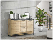 Kommode Sideboard TRONDHEIM K233 Artisan Eiche / Schwarzeiche Optik