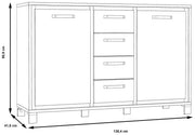 Kommode Sideboard TRONDHEIM K233 Artisan Eiche / Schwarzeiche Optik
