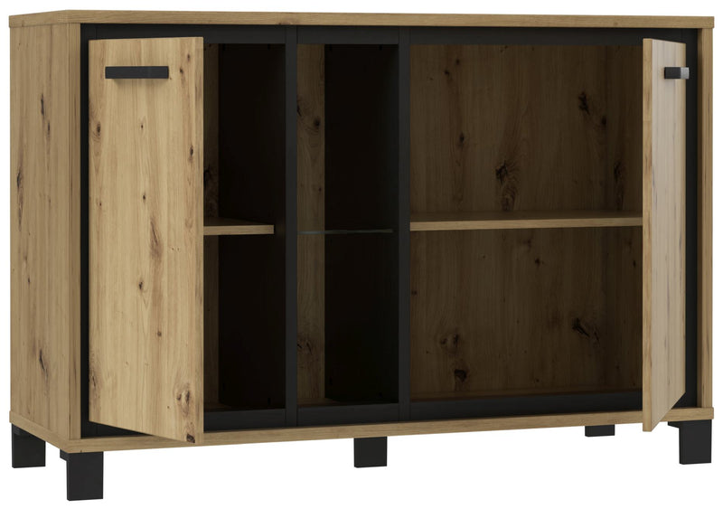 Kommode TRONDHEIM 2 Türen Artisan Eiche / Schwarzeiche Optik von Forte