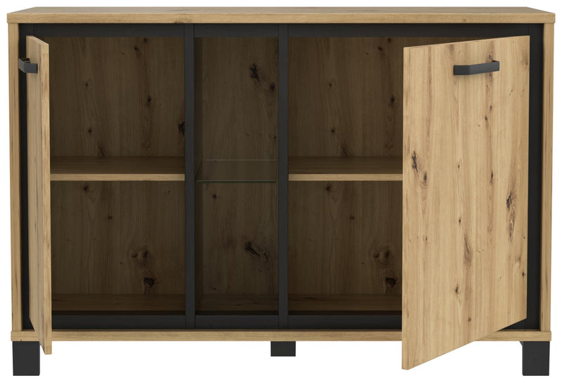Kommode TRONDHEIM 2 Türen Artisan Eiche / Schwarzeiche Optik von Forte