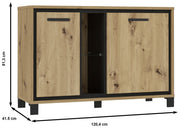 Kommode TRONDHEIM 2 Türen Artisan Eiche / Schwarzeiche Optik von Forte