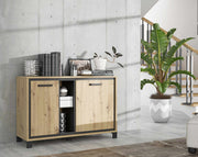Kommode TRONDHEIM 2 Türen Artisan Eiche / Schwarzeiche Optik von Forte