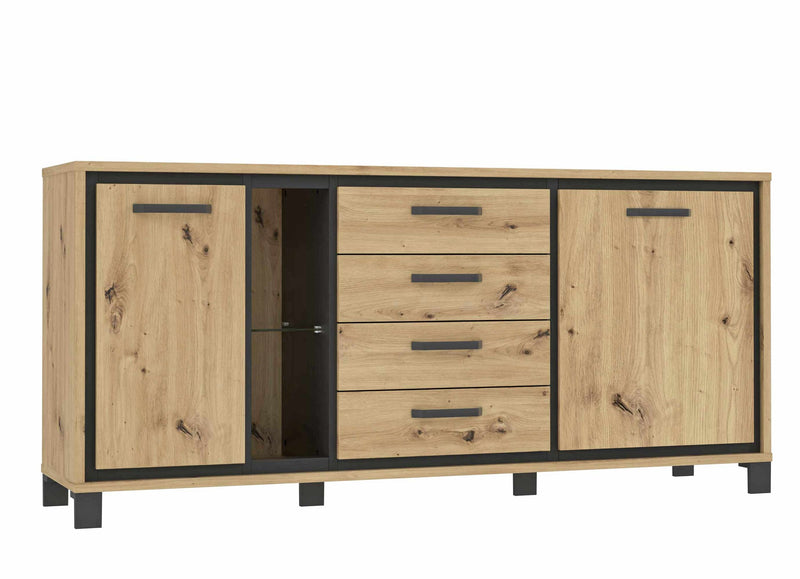 Sideboard TRONDHEIM 2 Türen Artisan Eiche / Schwarzeiche Optik