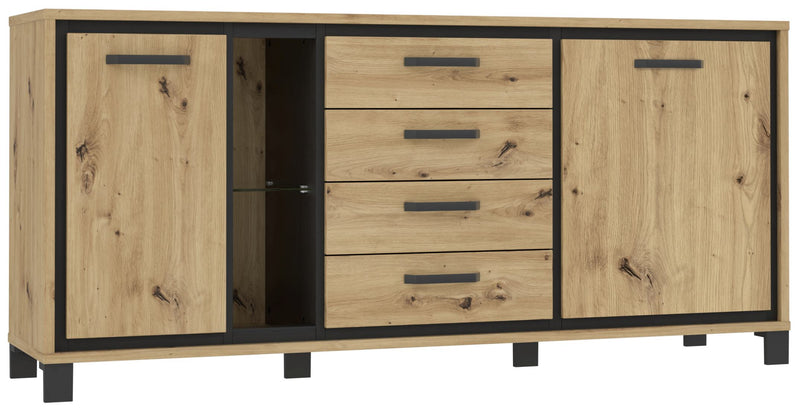 Sideboard TRONDHEIM 2 Türen Artisan Eiche / Schwarzeiche Optik