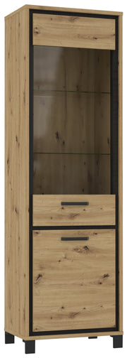 Vitrine TRONDHEIM 2-trg. Artisan Eiche / Schwarzeiche Optik von Forte