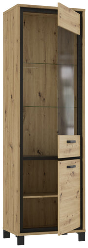 Vitrine TRONDHEIM 2-trg. Artisan Eiche / Schwarzeiche Optik von Forte