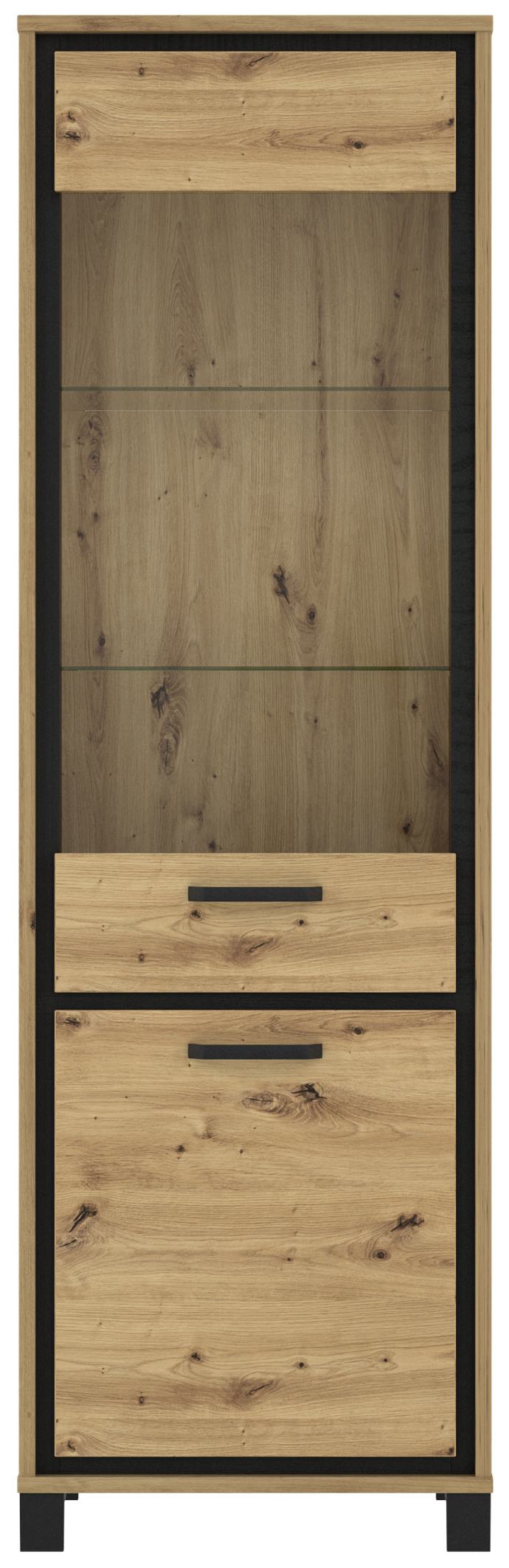 Vitrine TRONDHEIM 2-trg. Artisan Eiche / Schwarzeiche Optik von Forte