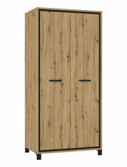 Kleiderschrank TRONDHEIM 2 Türen Artisan Eiche / Schwarzeiche Optik