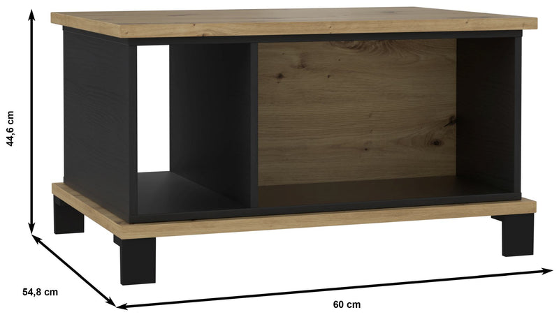 Couchtisch TRONDHEIM Artisan Eiche / Schwarzeiche Optik von Forte