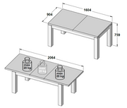 Esstisch TRONDHEIM 160 x 90 mit Auszug Optik Artisan Eiche von Forte