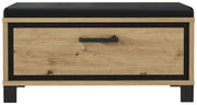 Garderobenbank TRONDHEIM mit Polster Artisan Eiche Schwarzeiche Optik
