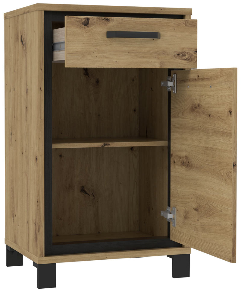 Schuhschrank TRONDHEIM Artisan Eiche Schwarzeiche Optik Forte