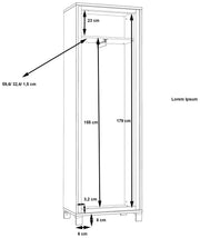 Garderobenschrank TRONDHEIM Artisan Eiche / Schwarzeiche von Forte