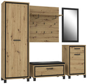 Garderobenpaneel TRONDHEIM mit 6 Haken Artisan Eiche Optik von Forte