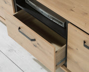 FORTE Wohnzimmerschrank TRONDHEIM 4-tlg. Artisan Schwarzeiche Optik