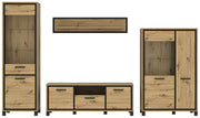 FORTE Wohnzimmerschrank TRONDHEIM 4-tlg. Artisan Schwarzeiche Optik