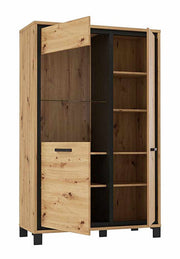 FORTE Wohnzimmerschrank TRONDHEIM 4-tlg. Artisan Schwarzeiche Optik