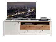 TV Lowboard SERPIO WF 33 Weiß mit Absetzung Wildbuche