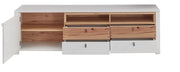 TV Lowboard SERPIO WF 33 Weiß mit Absetzung Wildbuche
