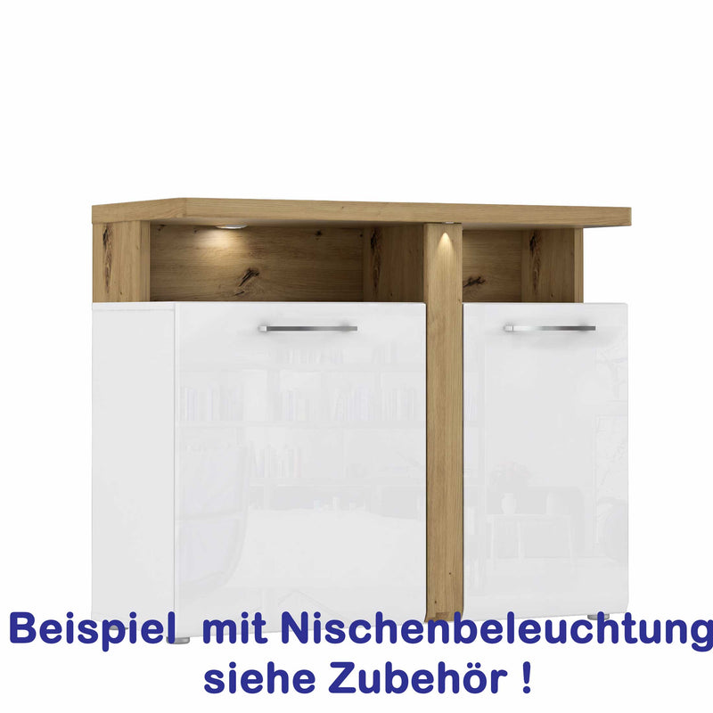 Kommode TULUZA 2 Türen Optik Weiß / Artisan Eiche von Forte