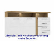 Sideboard TULUZA 2-trg. 4 Schubladen Optik Weiß / Artisan Eiche Forte