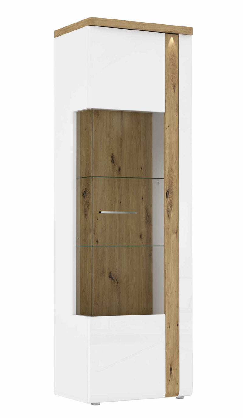 Vitrine TULUZA 1 Tür verglast Optik Weiß / Artisan Eiche von Forte
