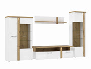 Wohnwand Wohnzimmerschrank TULUZA Optik Weiß / Artisan Eiche von Forte
